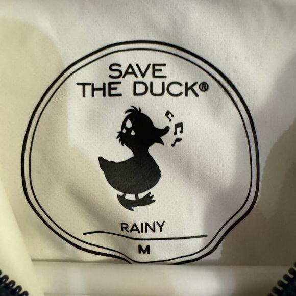 Save The Duck Rainy Jacket Lightweight Full Zip Hooded White Men’s Size Medium - Picture 4 of 12